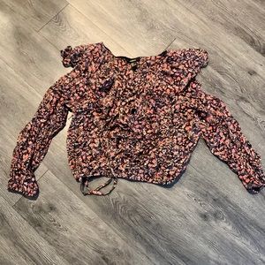 Ruffled floral crop top